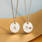 Correntinha com Medalha Letra Personalizada Prata 925