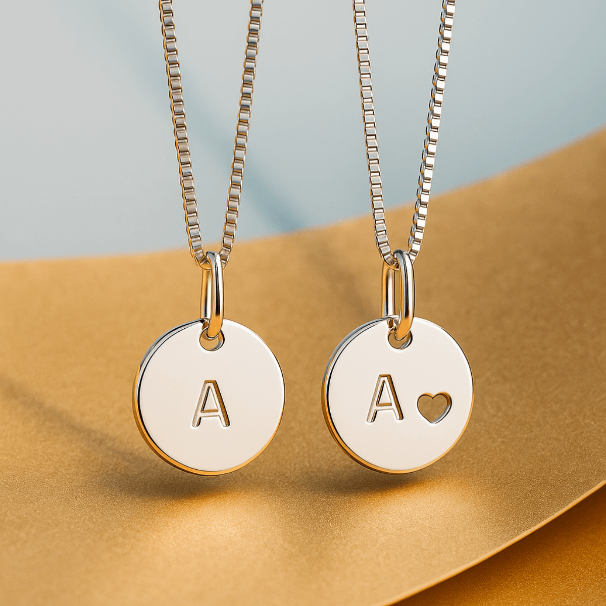 Correntinha com Medalha Letra Personalizada Prata 925