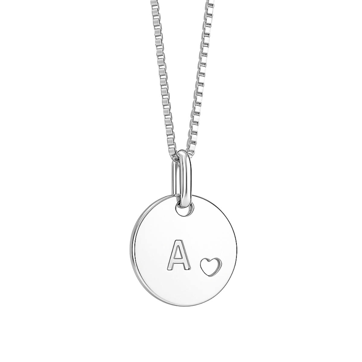 Correntinha com Medalha Letra Personalizada Prata 925