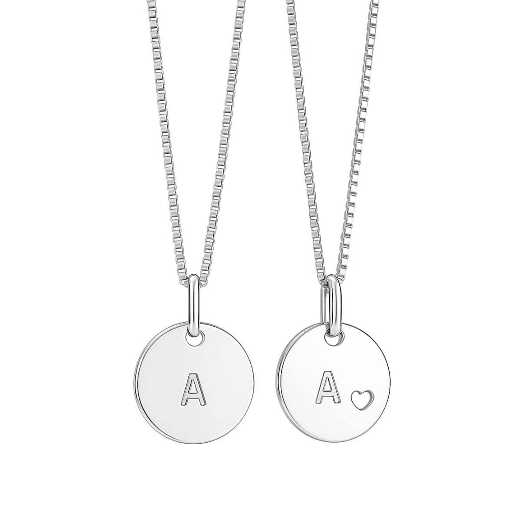 Correntinha com Medalha Letra Personalizada Prata 925