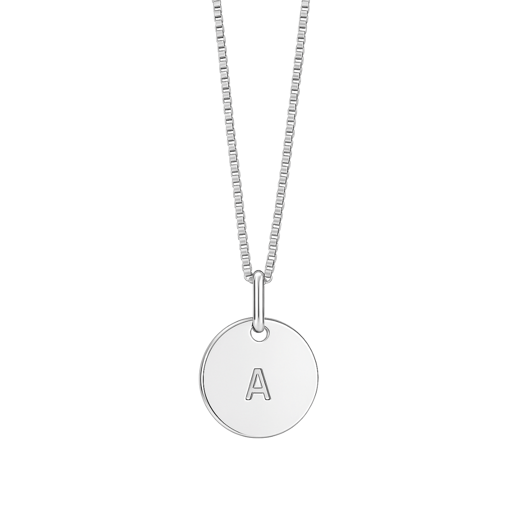 Correntinha com Medalha Letra Personalizada Prata 925