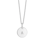 Correntinha com Medalha Letra Personalizada Prata 925