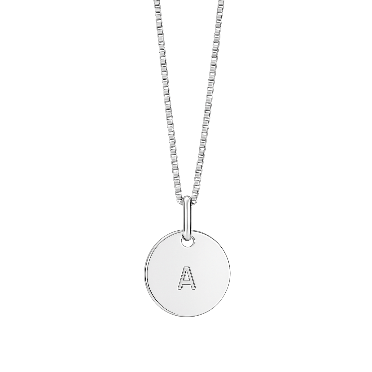 Correntinha com Medalha Letra Personalizada Prata 925