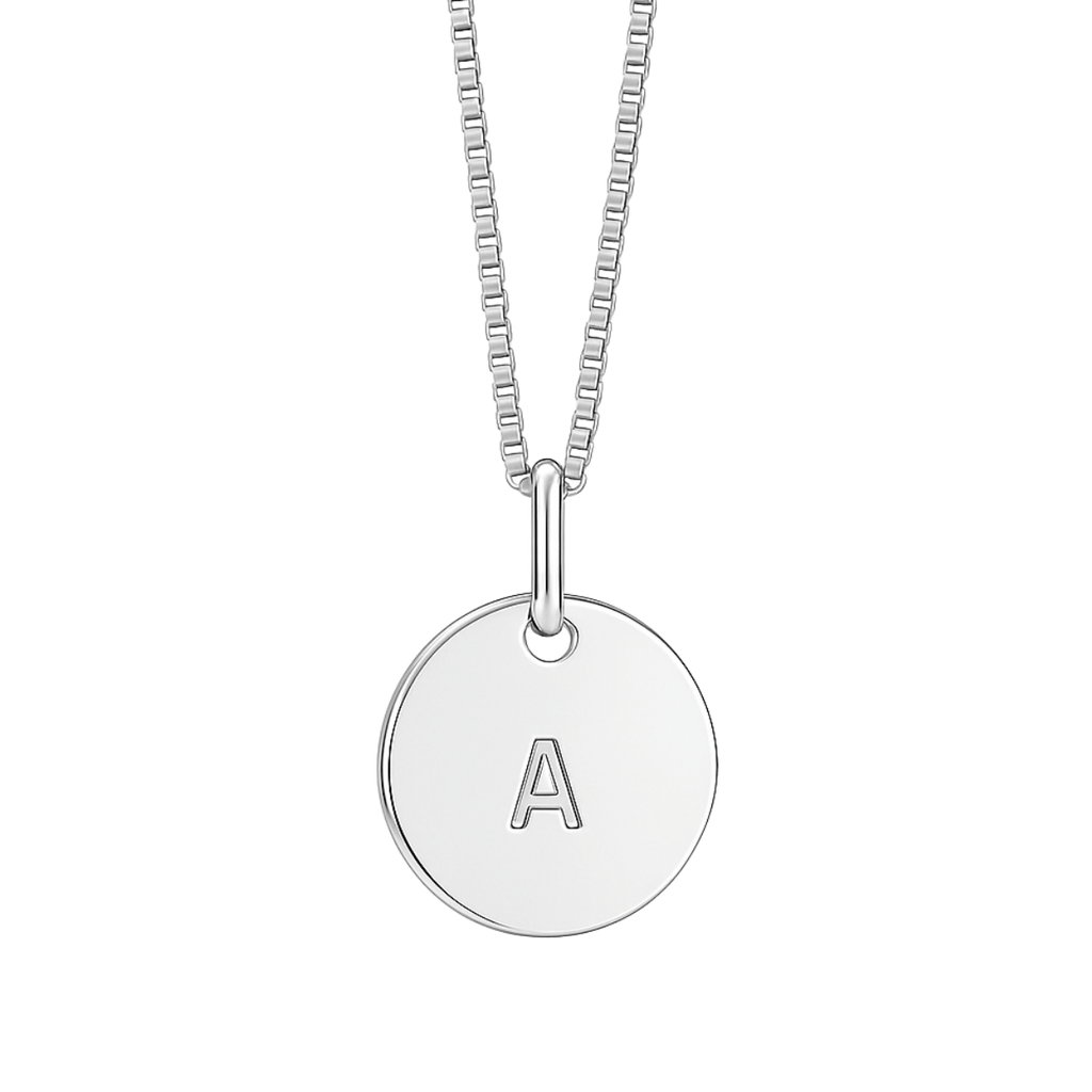 Correntinha com Medalha Letra Personalizada Prata 925
