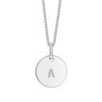 Correntinha com Medalha Letra Personalizada Prata 925