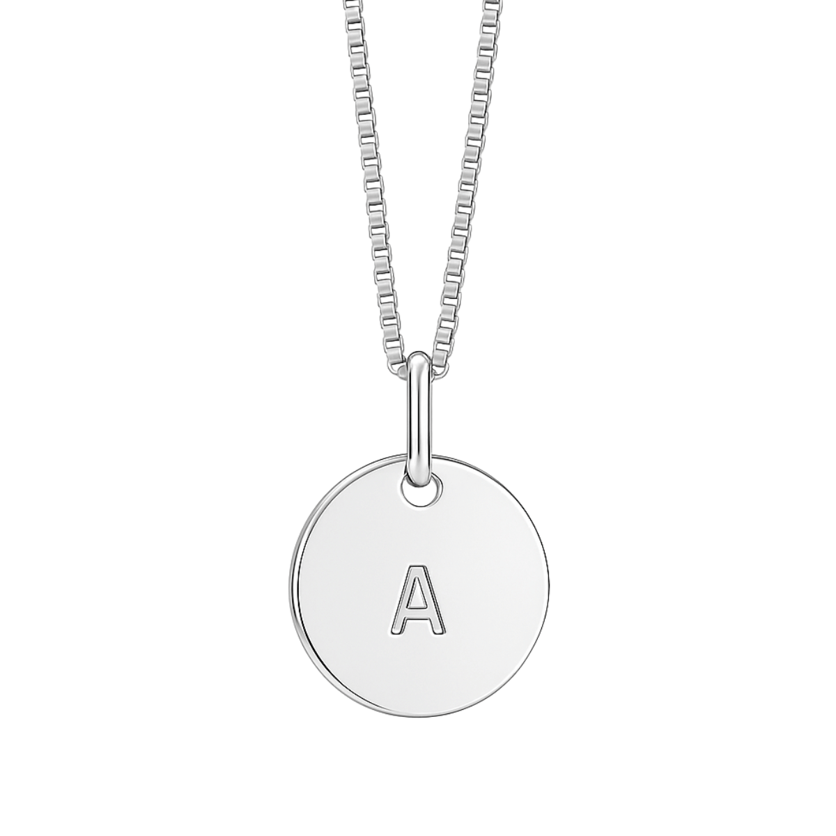 Correntinha com Medalha Letra Personalizada Prata 925