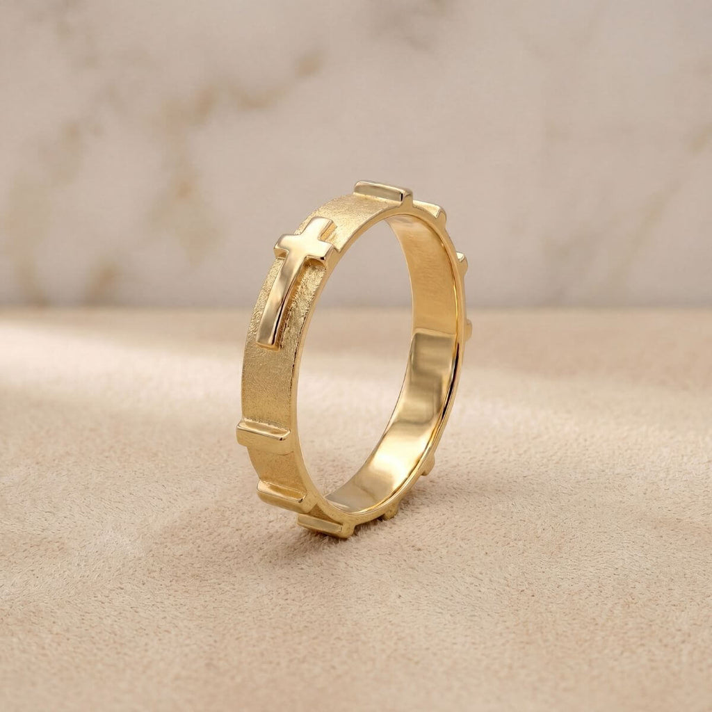 Anel Terço Engrenagem 3mm Masculino em Ouro 18k 750