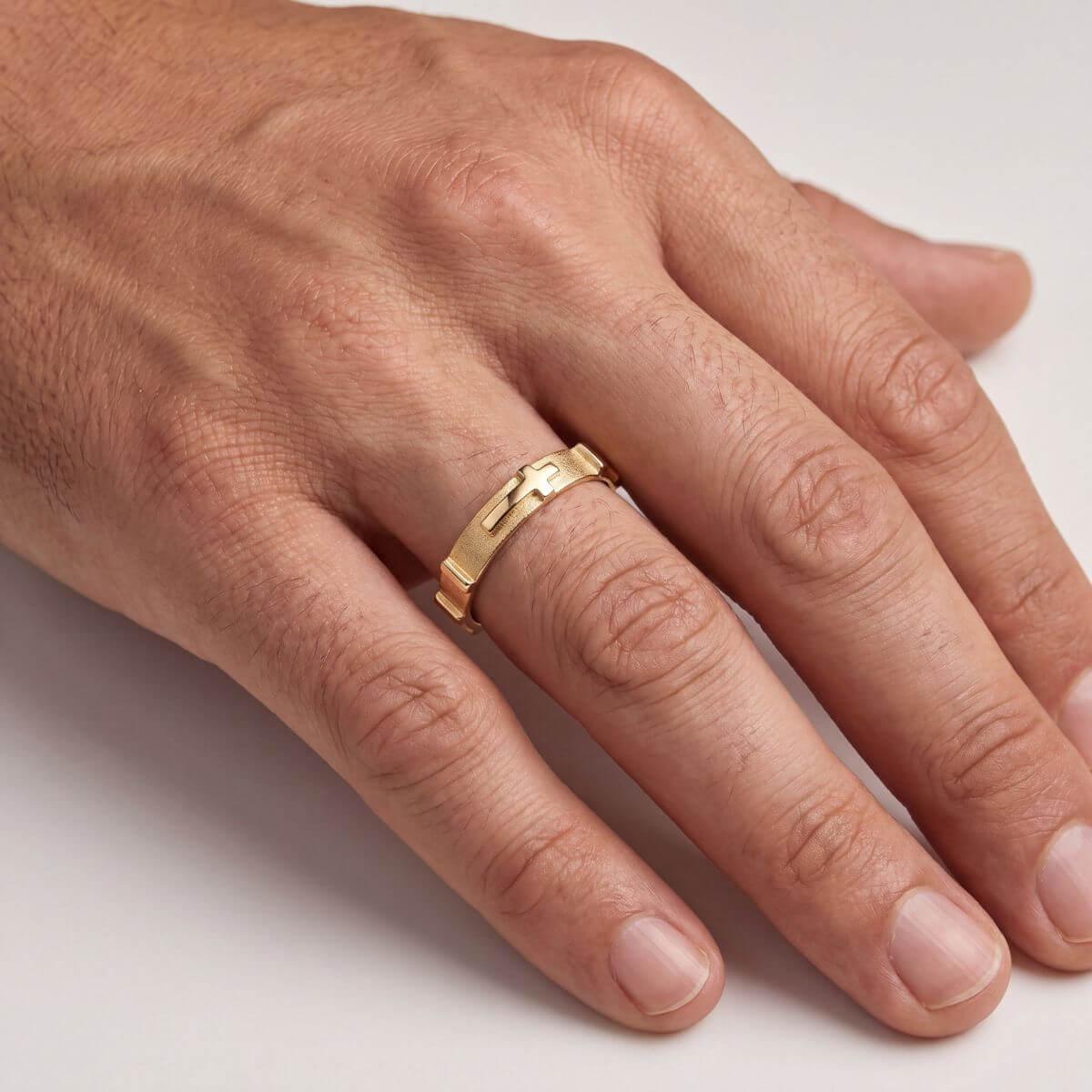 Anel Terço Engrenagem 3mm Masculino em Ouro 18k 750