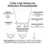Colar com Nome Hebraico Personalizado em Prata Legitima 925