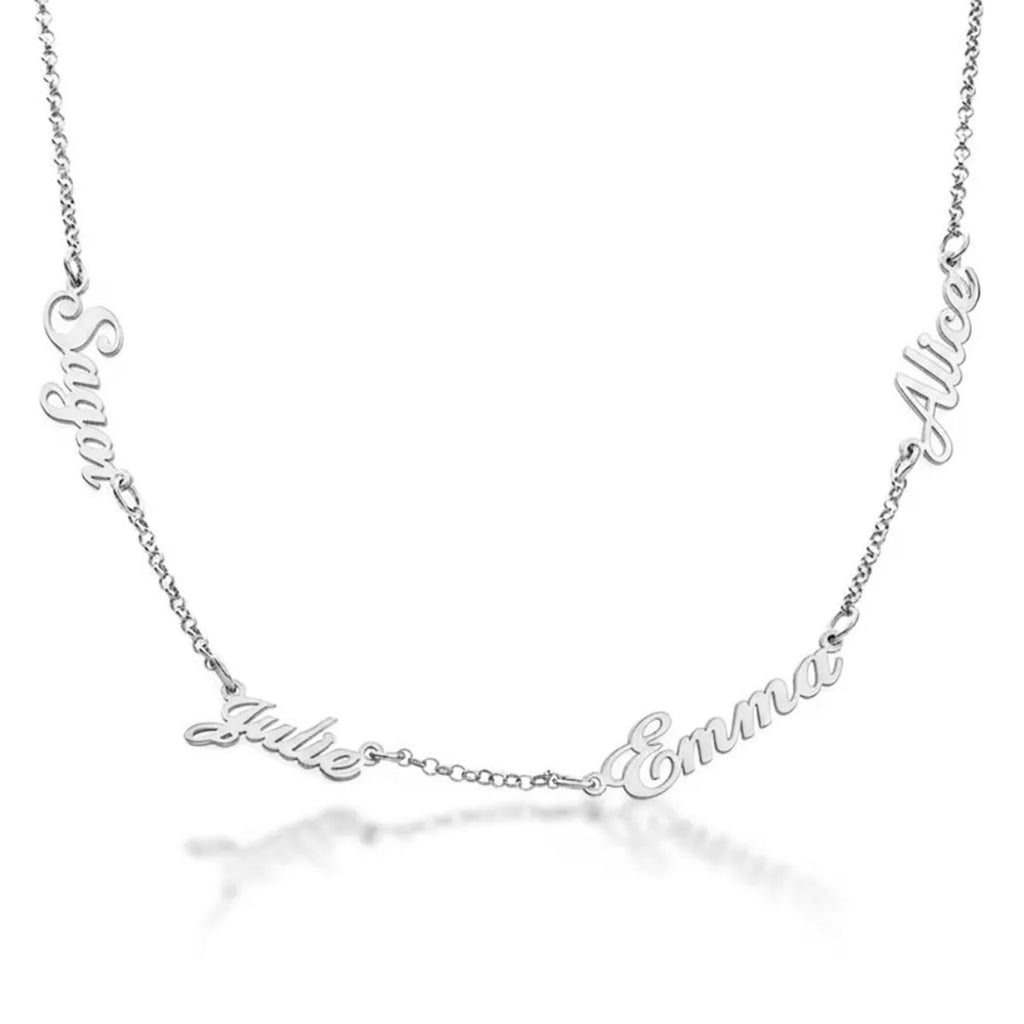 Colar com 4 Quatro Nomes Personalizado em Prata 925