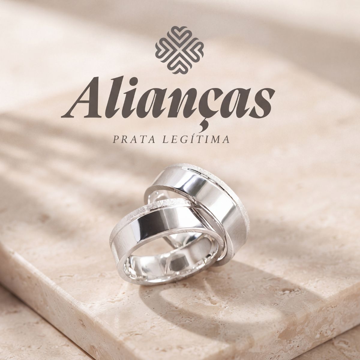 Aliança de Namoro Grossa Prata 950