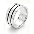 Anel Masculino Largo 10mm com Friso em Prata 950