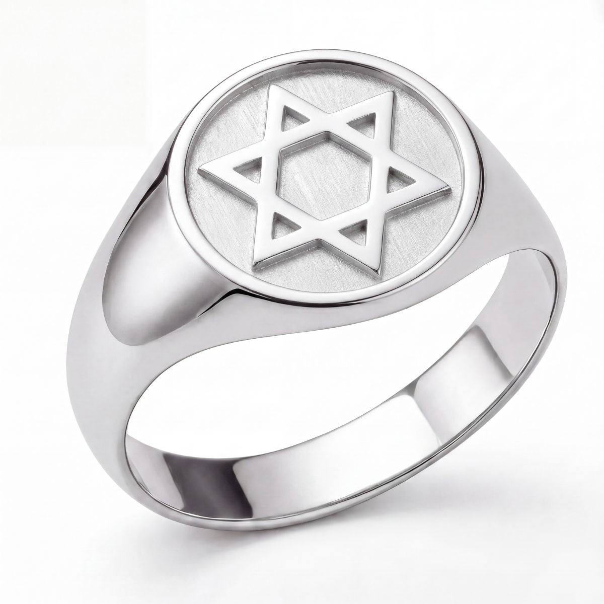 Anel Masculino Estrela de Davi em Prata 950