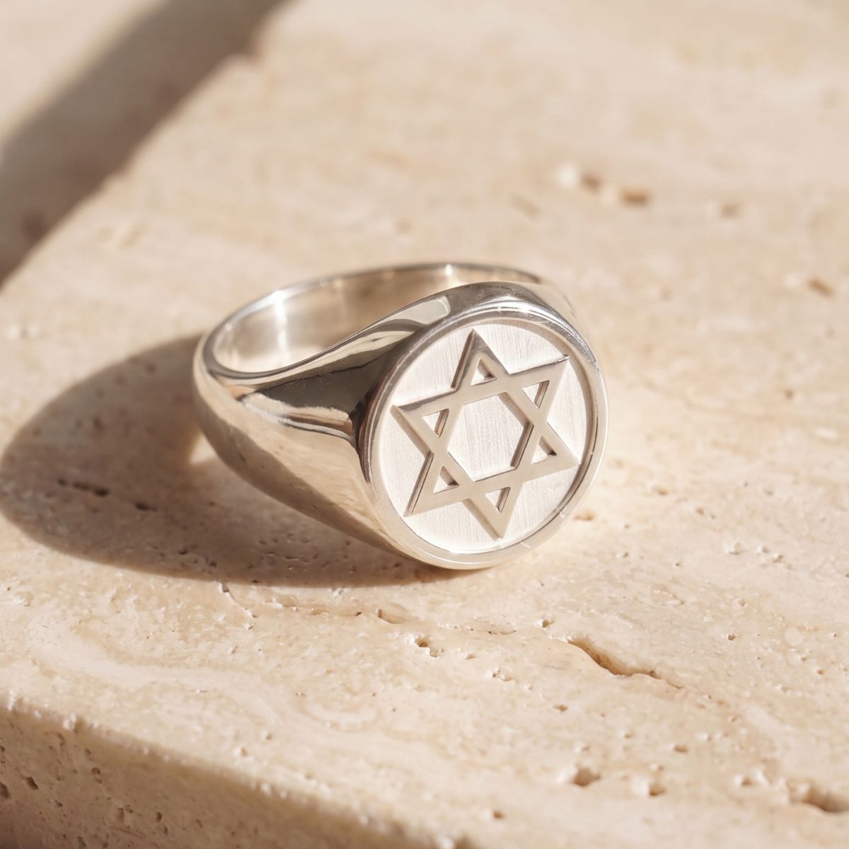 Anel Masculino Estrela de Davi em Prata 950