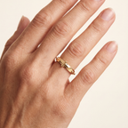 Anel de Terço Bolinha Ouro 18k 750