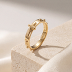 Anel de Terço Bolinha Ouro 18k 750