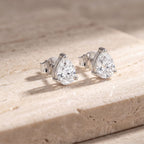 Brinco com Pedra Gota 6x8mm Prata 950