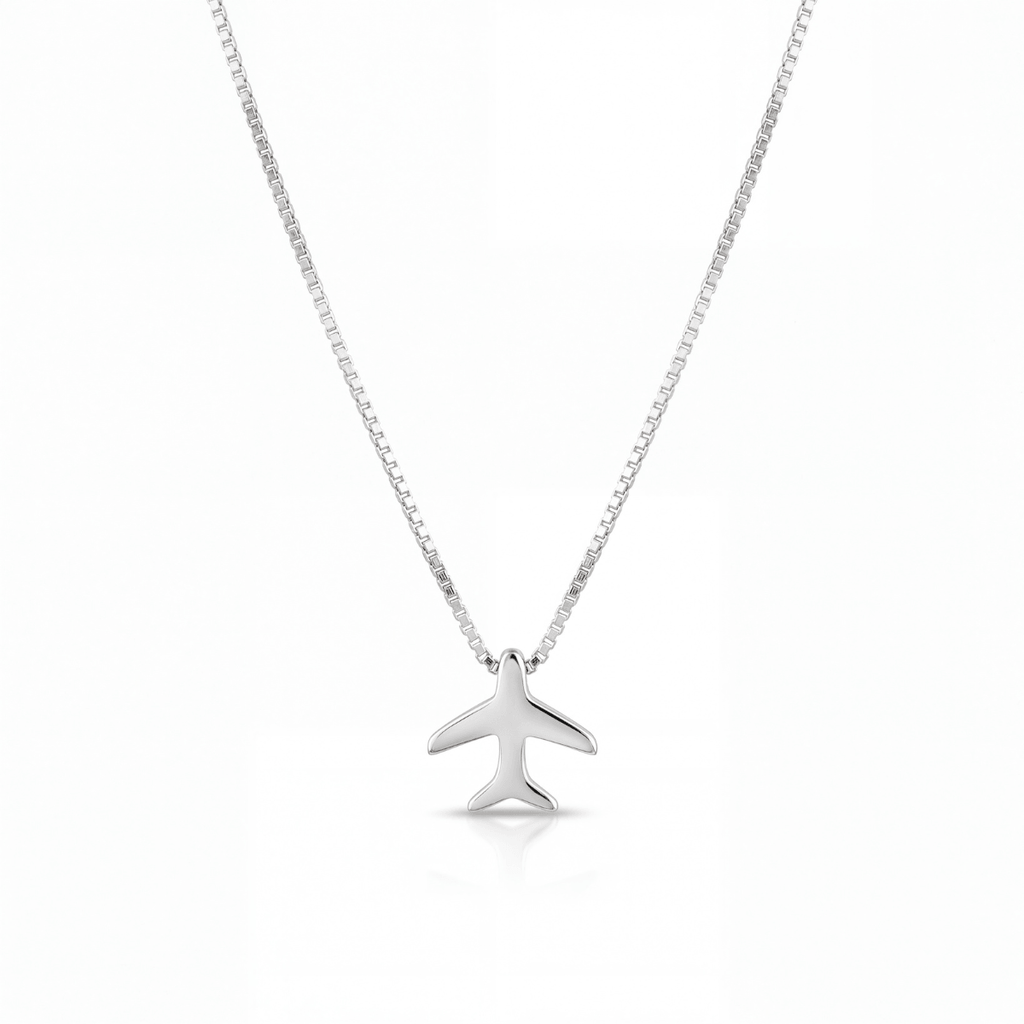 Colar Avião Feminino Delicado em Prata 925