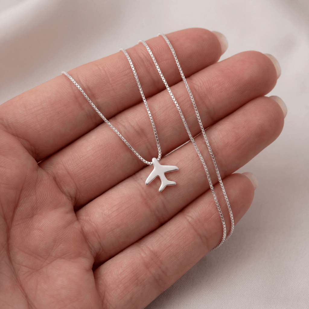 Colar Avião Feminino Delicado em Prata 925