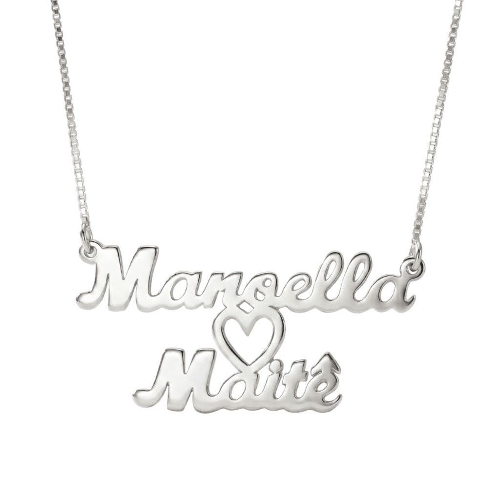 Colar Personalizado com Dois Nomes Duplo em Prata 925