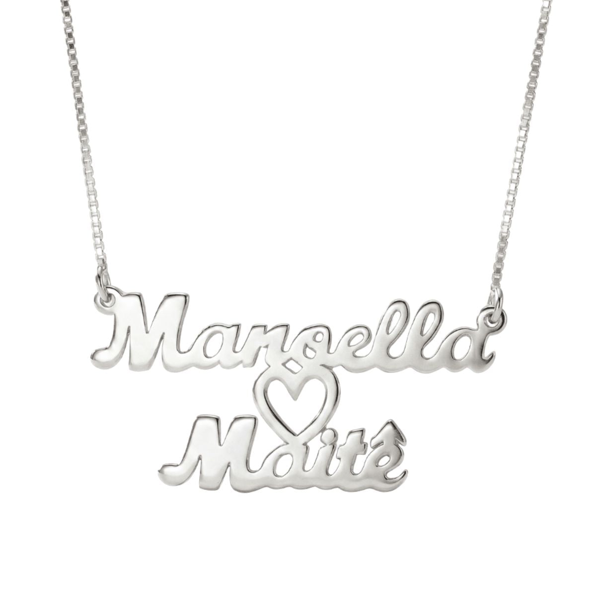 Colar Personalizado com Dois Nomes Duplo em Prata 925