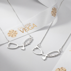 Colar Estetoscópio com Nome Personalizado em Prata 925