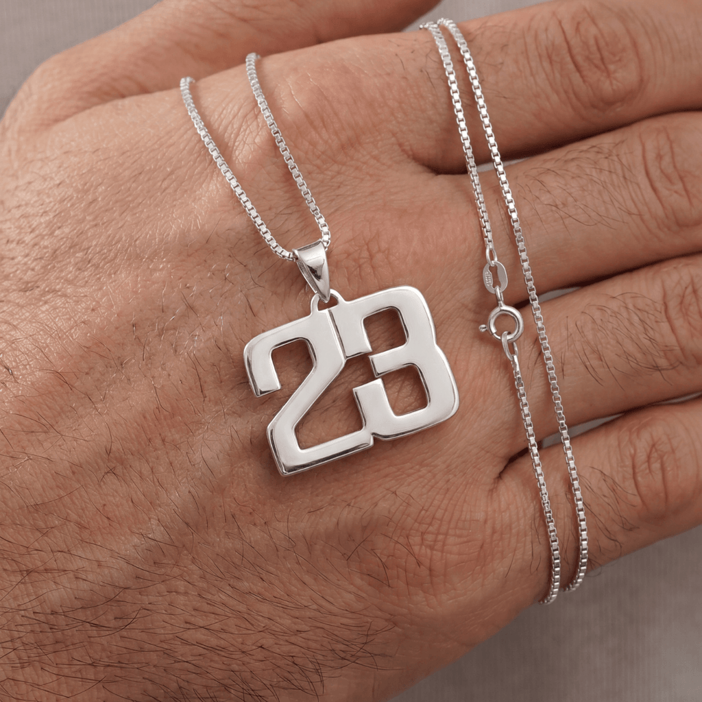 Colar Masculino com Número Personalizado Prata 950