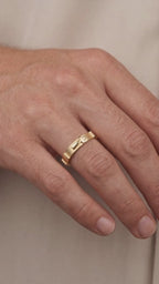 Anel Terço Engrenagem 3mm Masculino em Ouro 18k 750