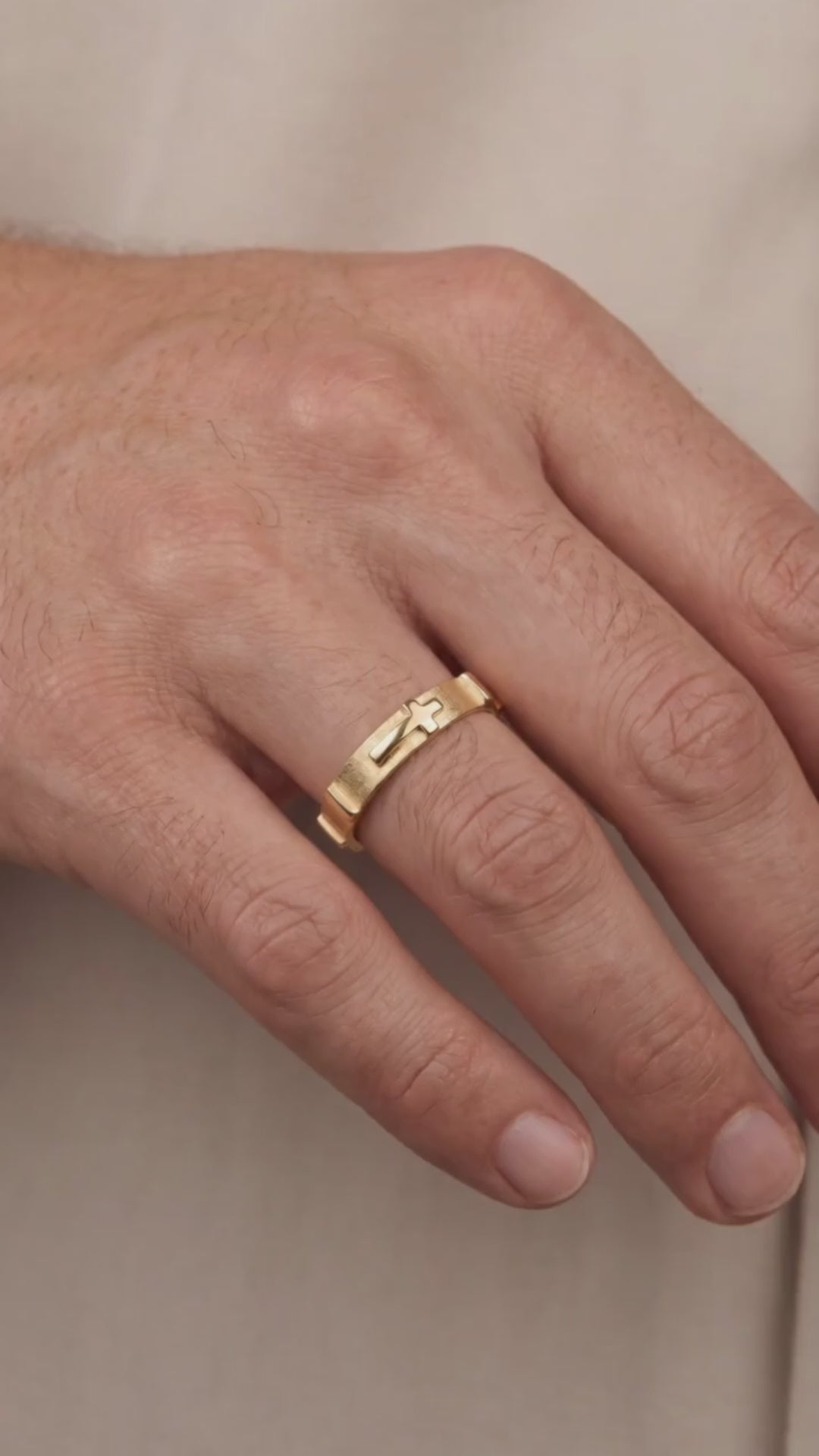 Anel Terço Engrenagem 3mm Masculino em Ouro 18k 750