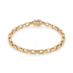 Pulseira Tijolinho de Ouro 18k 750 Masculina