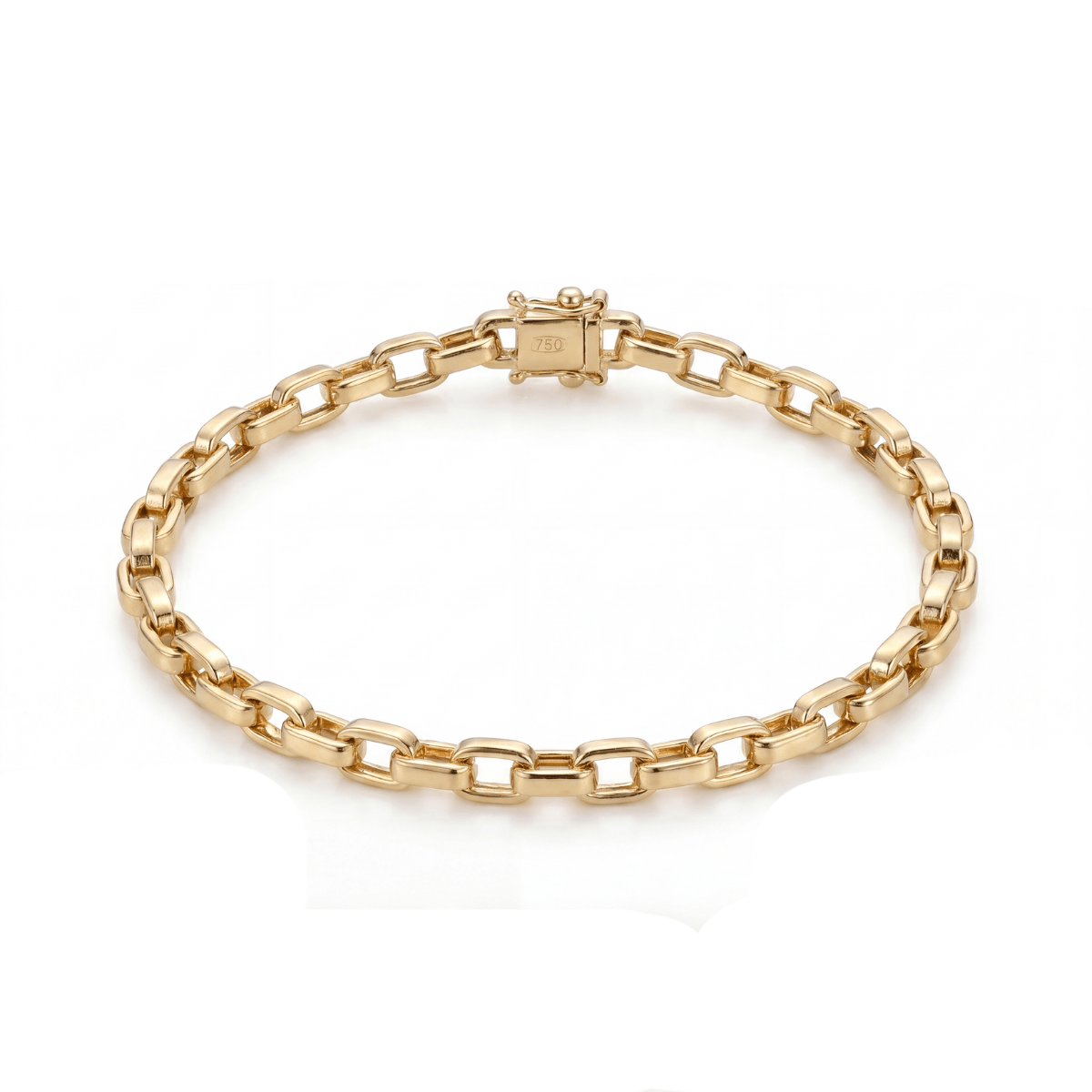 Pulseira Tijolinho de Ouro 18k 750 Masculina