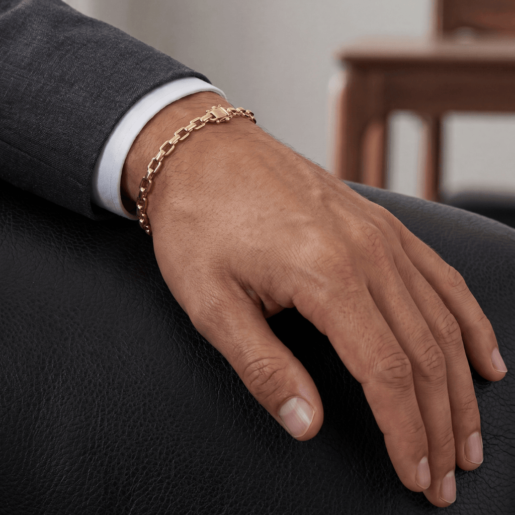 Pulseira Tijolinho de Ouro 18k 750 Masculina
