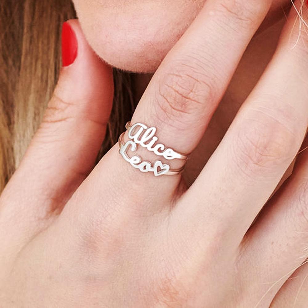 Anel com Nome em Prata 950 Personalizado