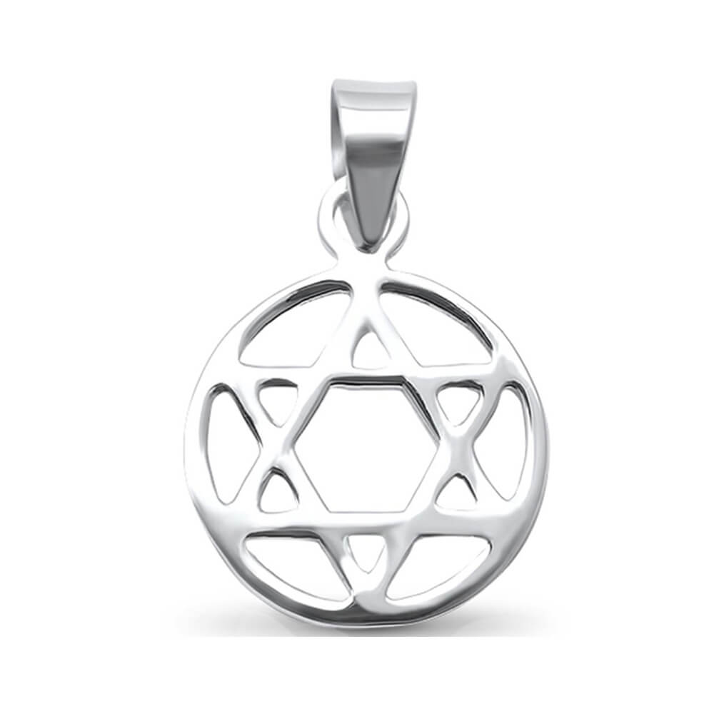 Medalha Estrela de Davi Grande Prata