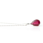 Colar Gota com Pedra Rubi em Prata