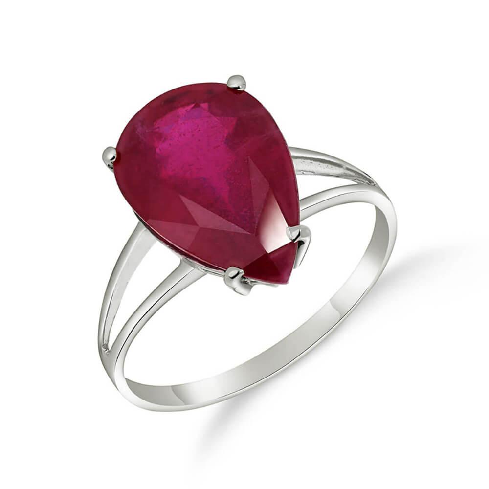 Anel com Pedra Gota Rubi Prata