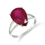 Anel com Pedra Gota Rubi Prata