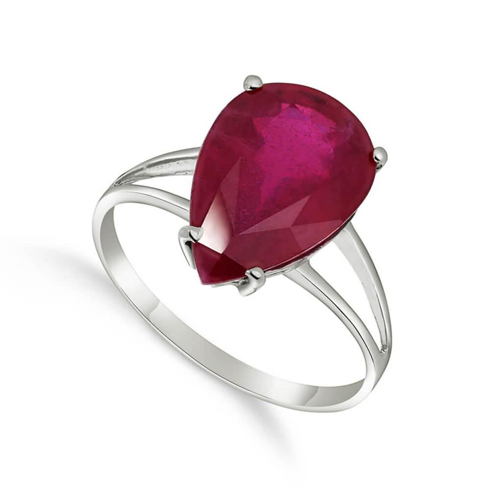 Anel com Pedra Gota Rubi Prata