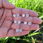 Brinco Ponto de Luz Prata 950 Zirconia Redonda 6 mm