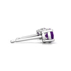 Brinco com Pedra de Zirconia Roxa em Prata 950