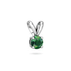 Pingente com Pedra de Zirconia Verde em Prata 950