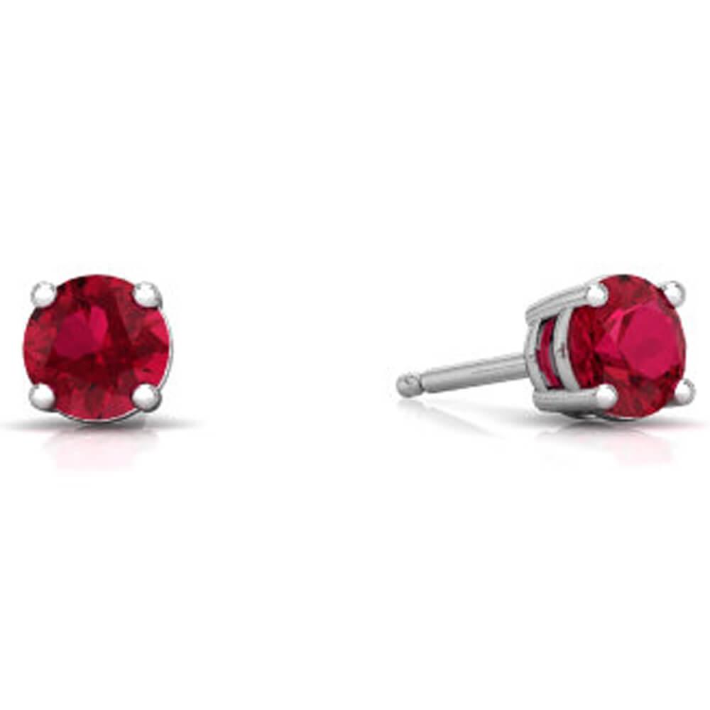 Brinco com Pedra de Zirconia Rubi em Prata 950