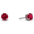 Brinco com Pedra de Zirconia Rubi em Prata 950