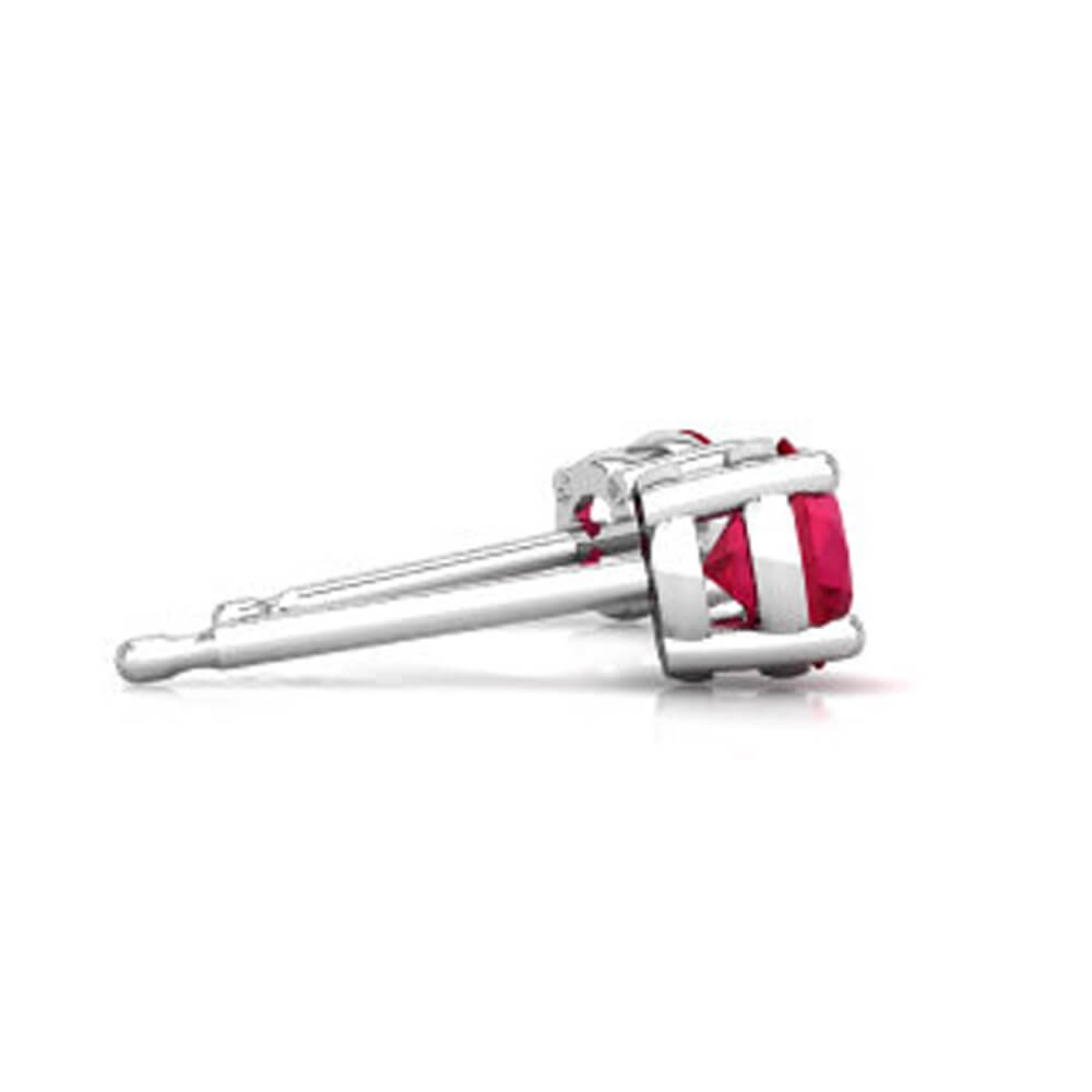 Brinco com Pedra de Zirconia Rubi em Prata 950