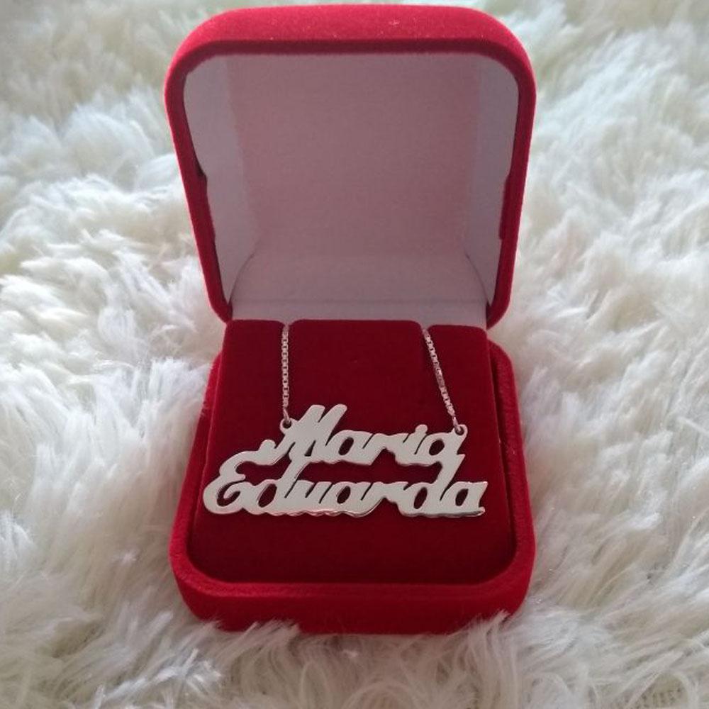 Colar com Nome Composto Personalizado Prata 925