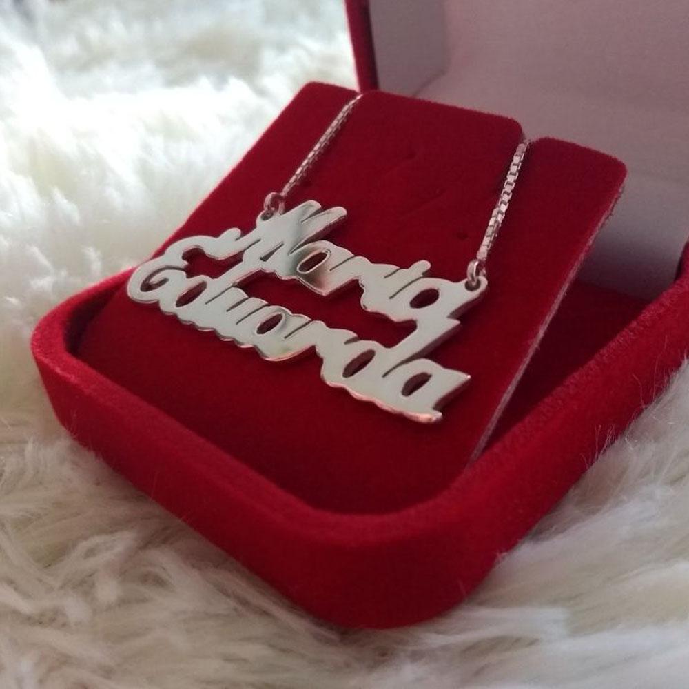 Colar com Nome Composto Personalizado Prata 925
