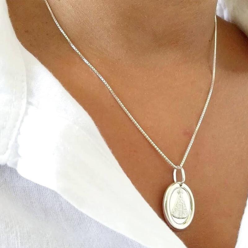 Colar Nossa Senhora Prata 925