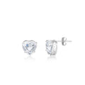 Brinco de Coração com Pedra de Zircônia Cristal