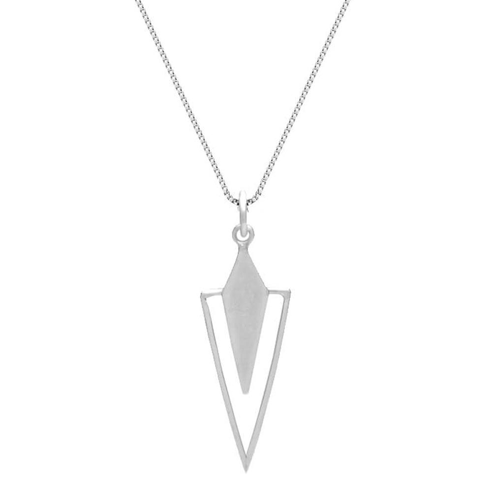 Colar com Pingente de Triangulo em Prata 950