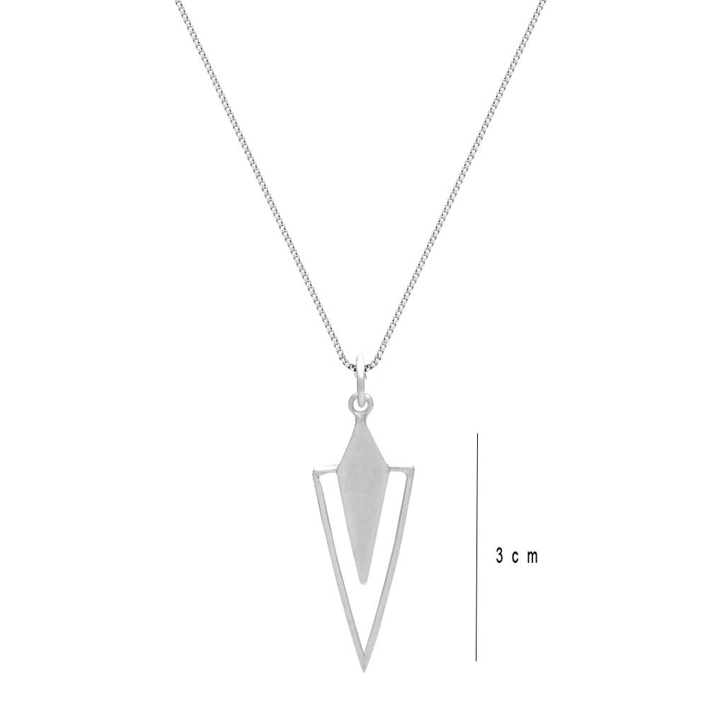 Colar com Pingente de Triangulo em Prata 950